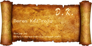 Deres Károly névjegykártya