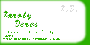 karoly deres business card